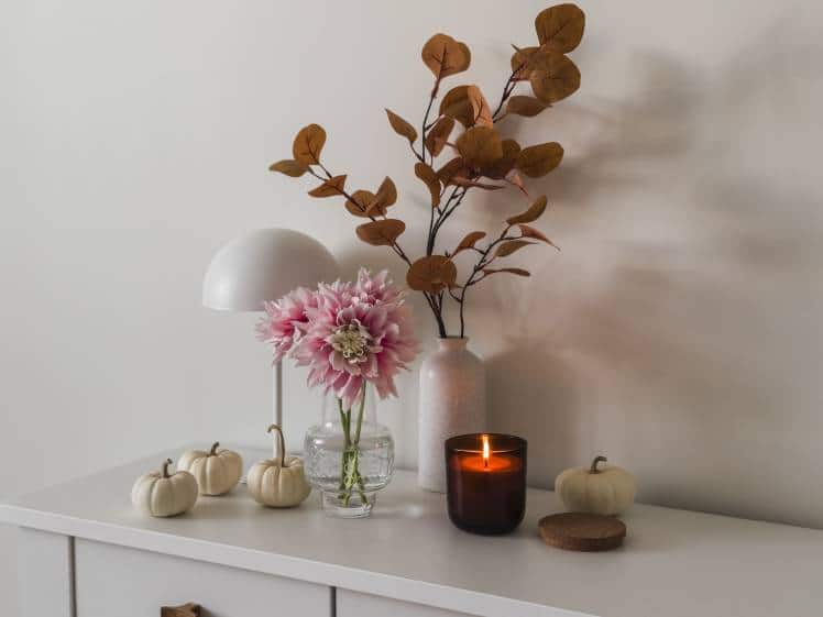 Bougies de fleurs séchées