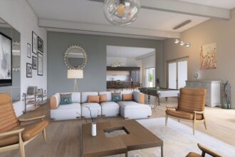 Intérieur d'une maison chaleureusement aménagée avec style et confort