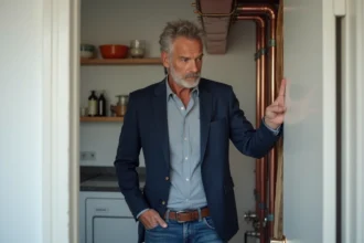 Auditeur energie homme en intérieur moderne