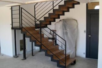 escalier double quart tournant en cours de conception avec logiciel de calcul