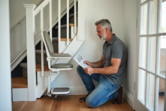 Monte escalier installé dans un intérieur pour faciliter l'accès aux étages