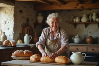 maison bretonne traditionnelle avec murs en granit et toit d'ardoise